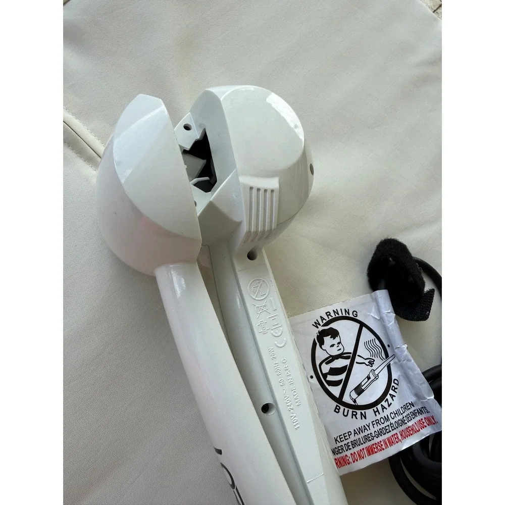 Lorion Automatic Hair Curler White Professional Ceramic Rotating Styling Tool
